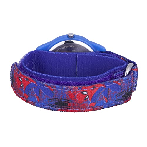 Spider-Man Kids' Time Teacher Analog Quartz Watch, Blue/Multi
