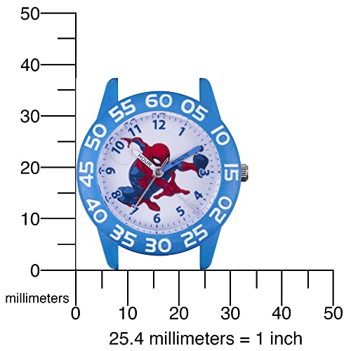 Spider-Man Kids' Time Teacher Analog Quartz Watch, Blue/Multi