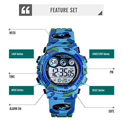 Tonnier Kids Sports Watch with Colorful LED Display