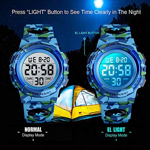 Kids Camouflage Digital Sports Waterproof Analog Watches