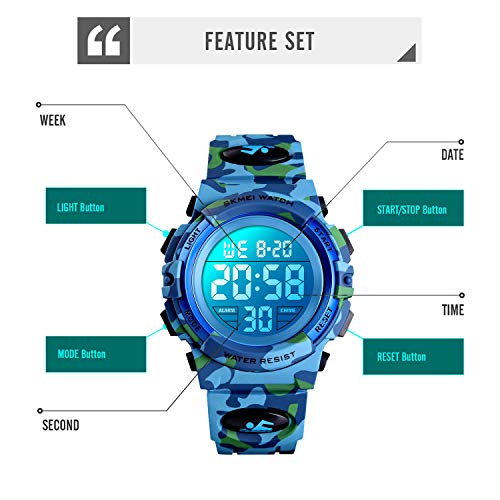 Kids Camouflage Digital Sports Waterproof Analog Watches