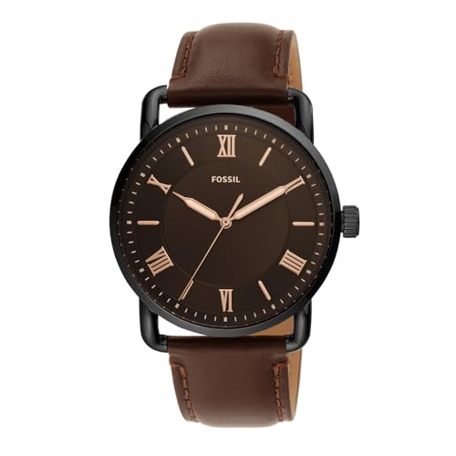 Fossil Men's Copeland Black Leather and Steel Watch