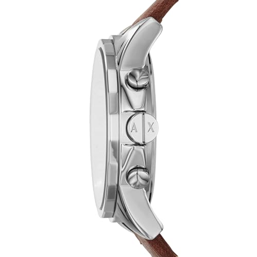Armani Exchange Men's Chronograph Silver and Brown Watch