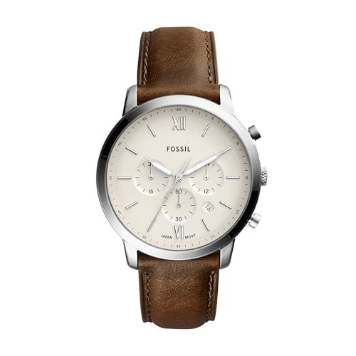 Fossil Men's Neutra Silver and Brown Chronograph Watch