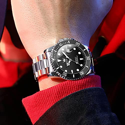 OLEVS Men's Silver Automatic Mechanical Dress Watch