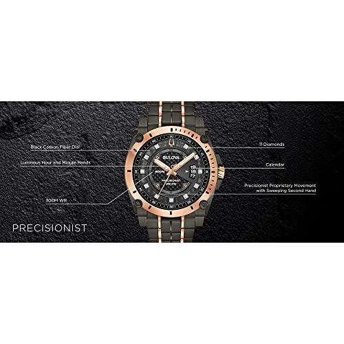 Bulova Men's Precisionist Grey IP Rose Gold Watch