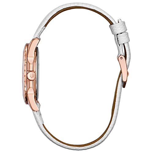 Bulova Women's Diamond Quartz Watch with Leather Strap