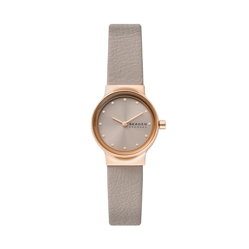 Skagen Freja Lille Rose Gold Leather Band Watch