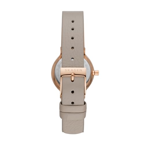 Skagen Freja Lille Rose Gold Leather Band Watch