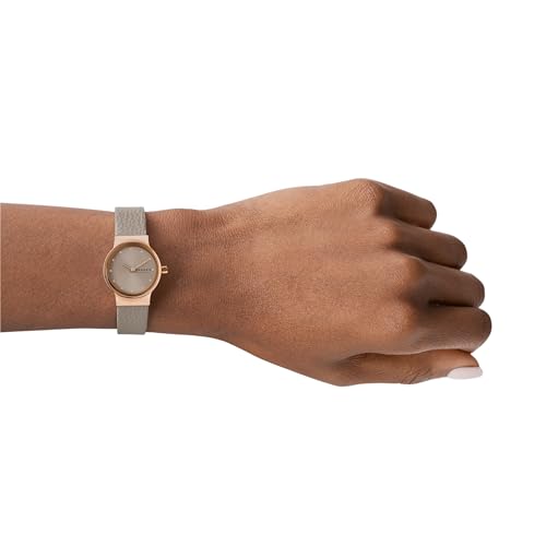 Skagen Freja Lille Rose Gold Leather Band Watch