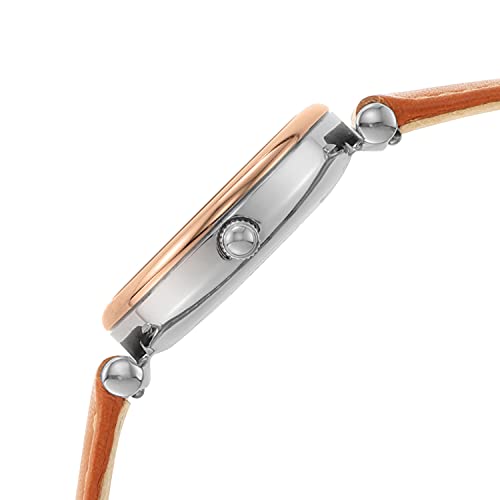 Fossil Carlie Mini Rose Gold/Silver Leather Watch