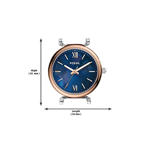 Fossil Carlie Mini Rose Gold/Silver Leather Watch