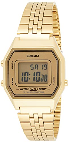Casio Ladies Gold Tone Digital Retro Watch