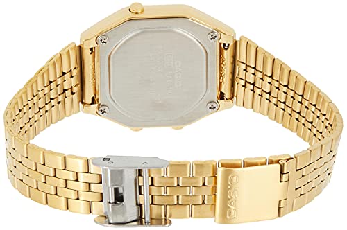 Casio Ladies Gold Tone Digital Retro Watch
