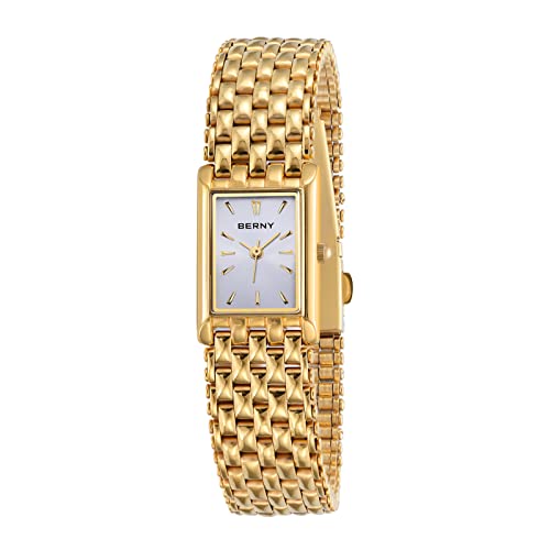 BERNY Women's Gold Quartz Watch with Stainless Steel Band