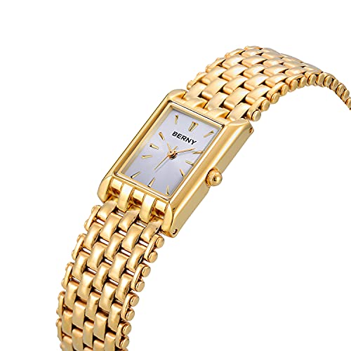BERNY Women's Gold Quartz Watch with Stainless Steel Band