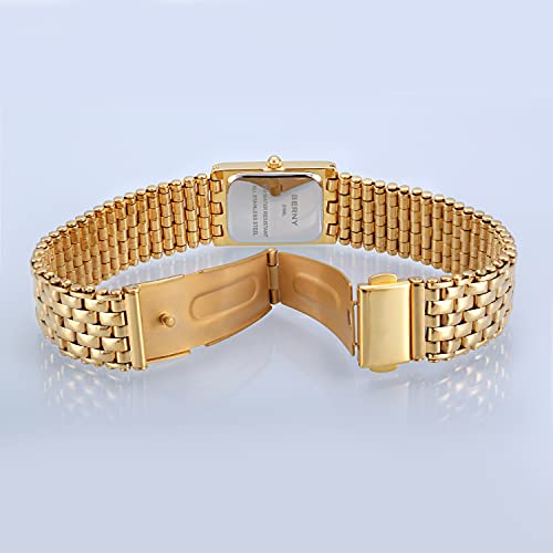 BERNY Women's Gold Quartz Watch with Stainless Steel Band