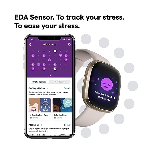 Fitbit Sense Smartwatch: Heart Health & Stress Tools
