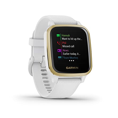 Garmin Venu Sq GPS Smartwatch - Light Gold/White