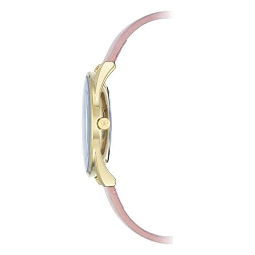 Nine West Women's Gold and Pink Strap Watch