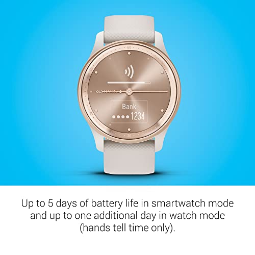 Garmin vívomove Trend Stylish Hybrid Smartwatch - Ivory
