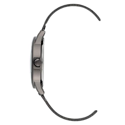 Nine West Gunmetal & Silver Mesh Bracelet Watch for Women