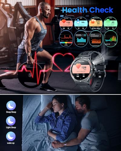 Men's Fitness Smartwatch 1.53" Round Touchscreen