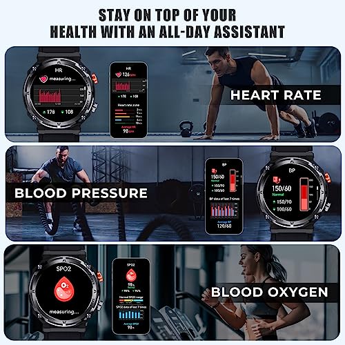 VIRAN Waterproof Military Smart Watch for Men