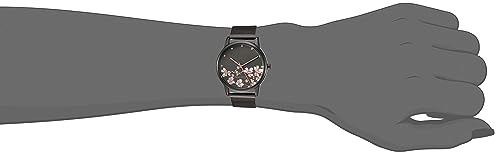 Nine West Gunmetal & Silver Mesh Bracelet Watch for Women