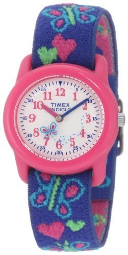 Timex Girls Hearts & Butterflies Fabric Strap Watch