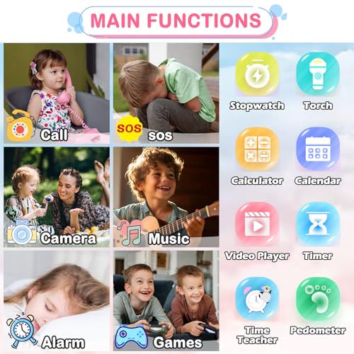 4G Kids Smartwatch Phone - Pink Video Call Watch