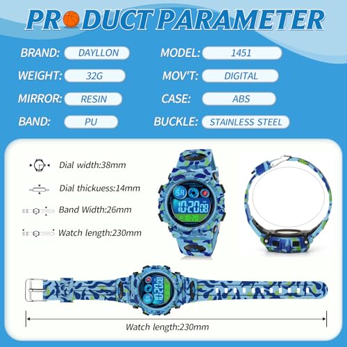 Dayllon Waterproof Digital Kids Sport Watch
