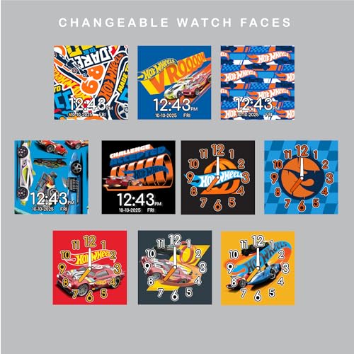 Accutime Hot Wheels Kids Smart Watch with Camera
