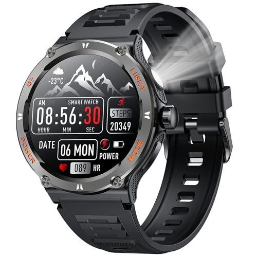 Men's Fitness Smartwatch 1.53" Round Touchscreen