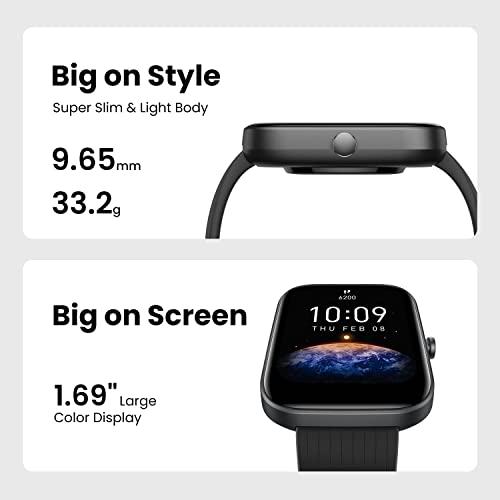 Amazfit Bip 3 Smart Watch: Fitness Tracker, 60+ Modes