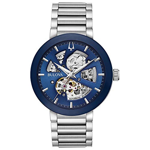 Bulova Men's Automatic Blue Skeleton Watch 96A204