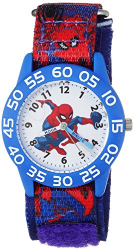 Spider-Man Kids' Time Teacher Analog Quartz Watch, Blue/Multi