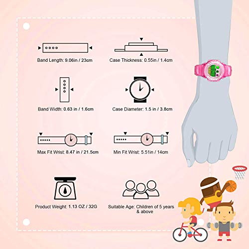 Pink Kids Digital Sports Waterproof Watches with Alarm