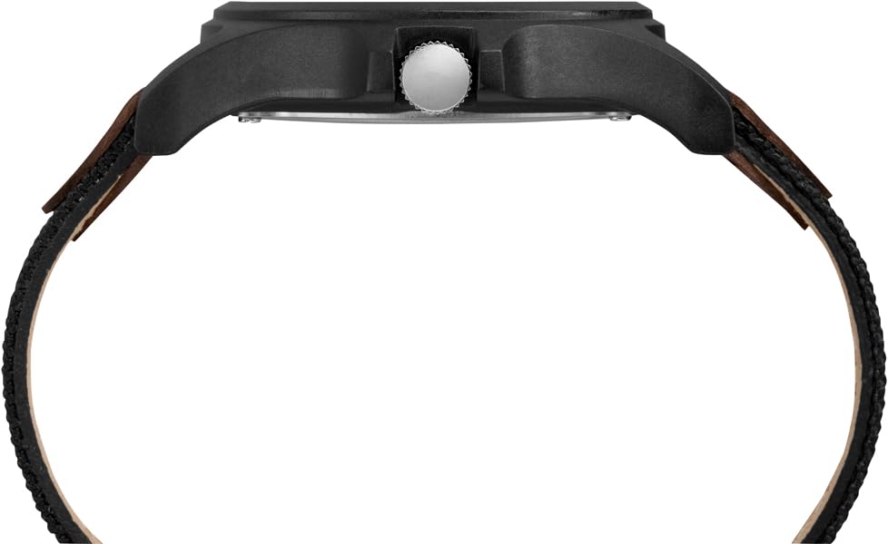 Timex Men's Expedition Acadia Black Leather-Fabric Watch