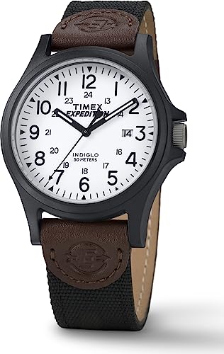 Timex Men's Expedition Acadia Black Leather-Fabric Watch