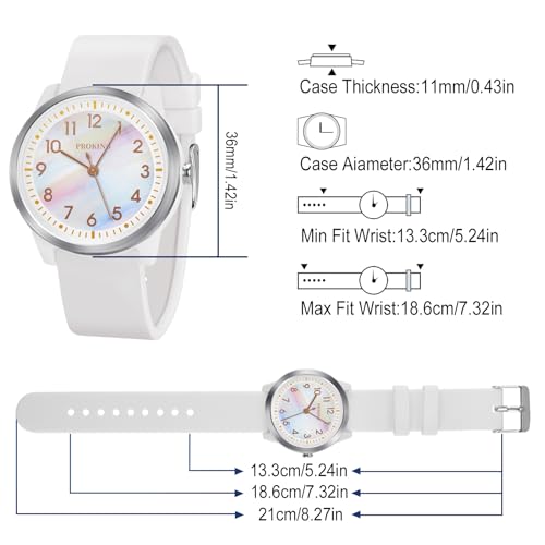Kids Minimalist Analog Watch for Boys & Girls (White)
