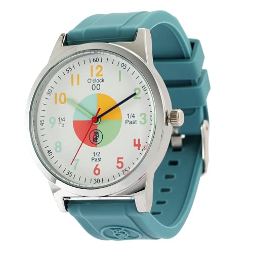 Teal Green Owlconic Kids Analog Watch for Ages 7-12