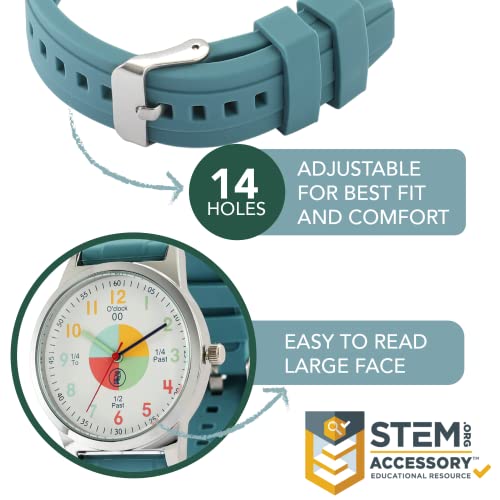 Teal Green Owlconic Kids Analog Watch for Ages 7-12