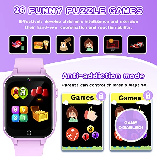 Girls Smart Watch with Games, High-Res Touchscreen Camera