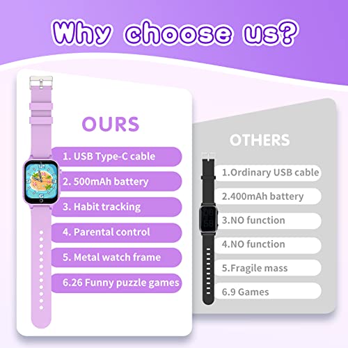 Girls Smart Watch with Games, High-Res Touchscreen Camera