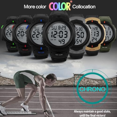 CakCity Digital Sports Watch - Large Face Military