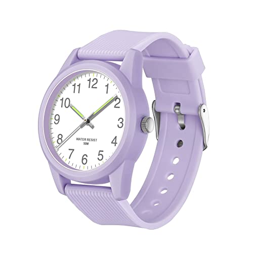 TENOCK Girls 50M Waterproof Analog Kids Watch Purple