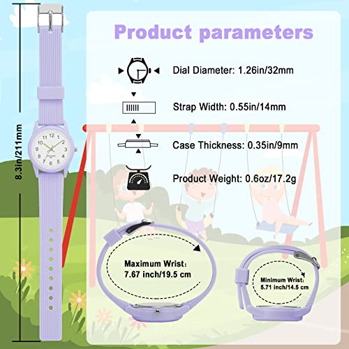 TENOCK Girls 50M Waterproof Analog Kids Watch Purple