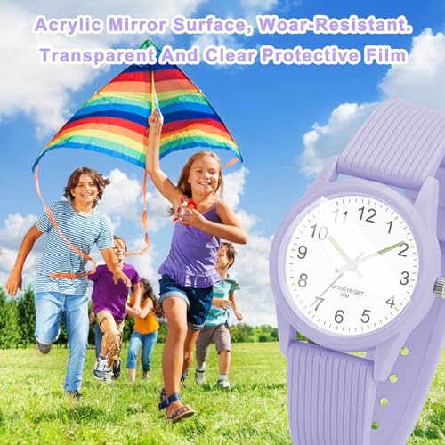 TENOCK Girls 50M Waterproof Analog Kids Watch Purple