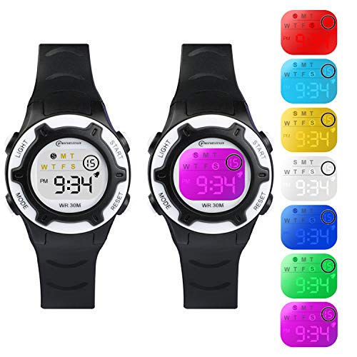 Edillas Kids Digital Watches with 7 Colors Light